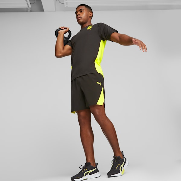 Short para entrenar tejido de 7" Ultrabreathe para hombre, PUMA Black-Yellow Burst, extralarge
